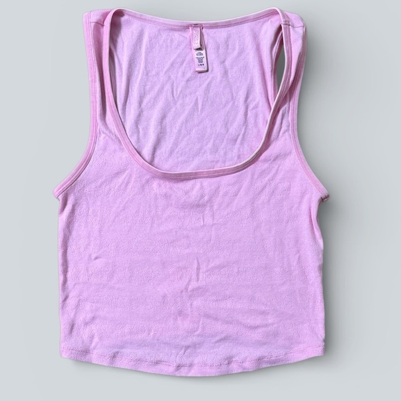 SKIMS Tops - SKIMS Pink All Over Logo Cotton Tank Top